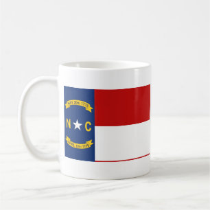 Caneca De Café Bandeira Caroliniana do Norte + Mug de Mapa