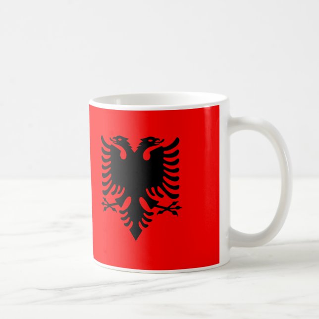 Caneca De Café Bandeira Cerâmica da Albânia (Direita)