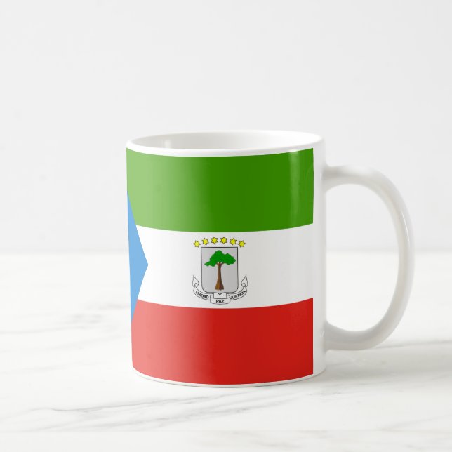 Caneca De Café Bandeira Cerâmica da Guiné Equatorial (Direita)