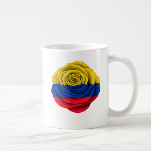 Caneca De Café Bandeira cor-de-rosa colombiana no preto