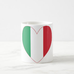 Caneca De Café Bandeira Coração Italiano