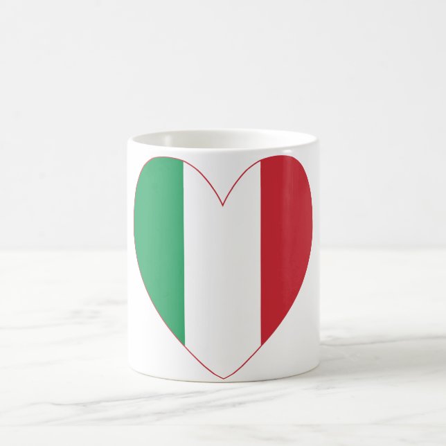 Caneca De Café Bandeira Coração Italiano (Centro)
