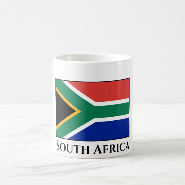 Caneca De Café Bandeira da África do Sul (Centro)