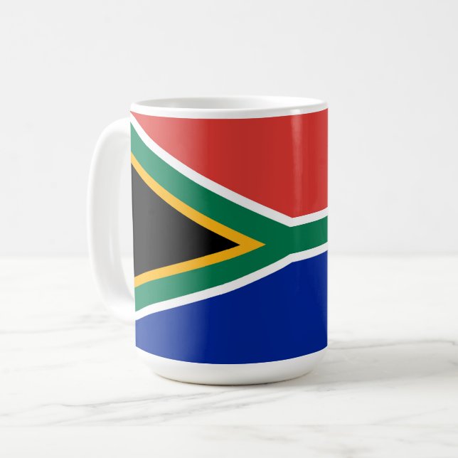 Caneca De Café Bandeira da África do Sul (Frente Esquerda)