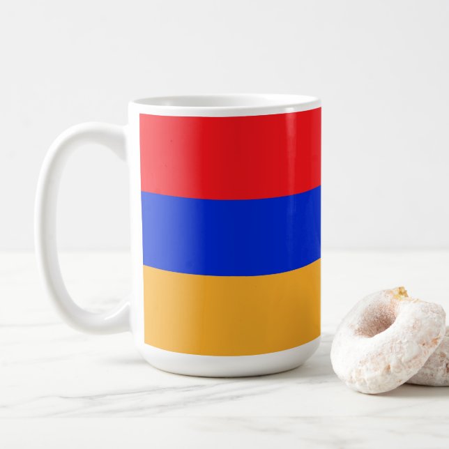 Caneca De Café Bandeira da Armênia (Com Donut)