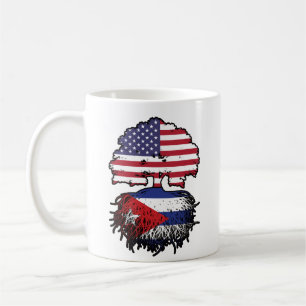 Caneca De Café Bandeira da Árvore Americana Cubana