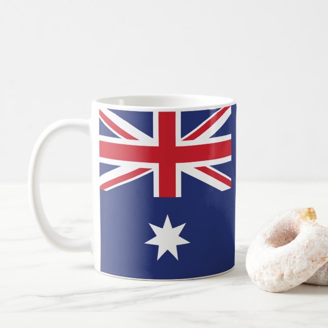 Caneca De Café Bandeira da Austrália (Com Donut)