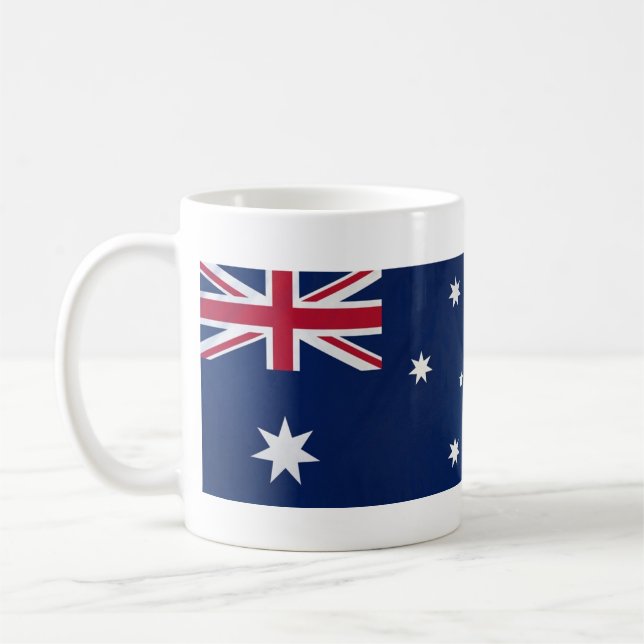 Caneca De Café Bandeira da Austrália com nome de hino nacional (Esquerda)