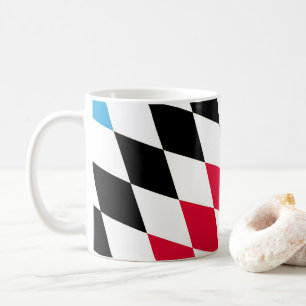 Caneca De Café Bandeira da Baviera em diamante preto vermelho ama