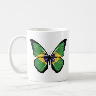 Caneca De Café Bandeira da Borboleta do Brasil