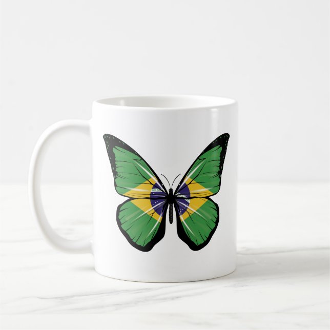 Caneca De Café Bandeira da Borboleta do Brasil (Esquerda)
