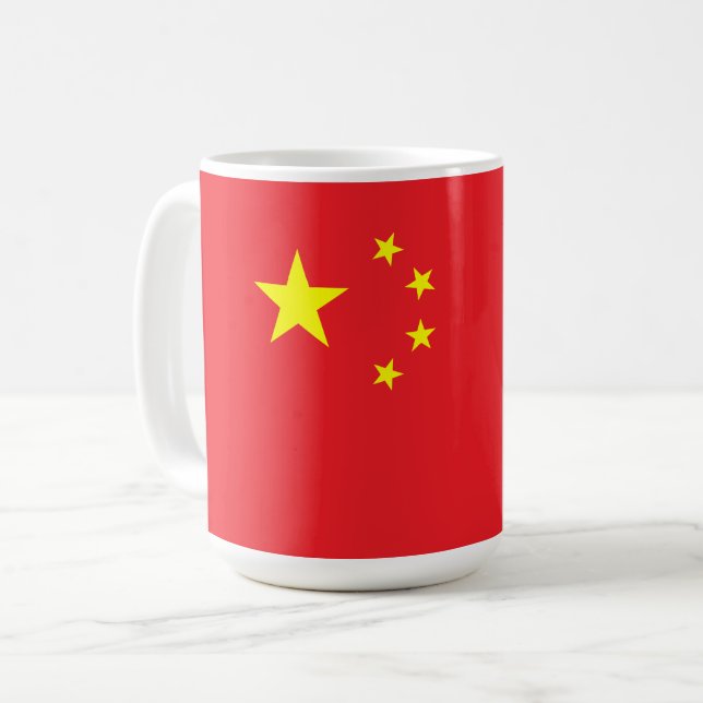 Caneca De Café Bandeira da China (Frente Esquerda)