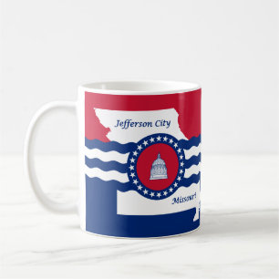 Caneca De Café Bandeira da cidade de Jefferson, Missouri Coffee M