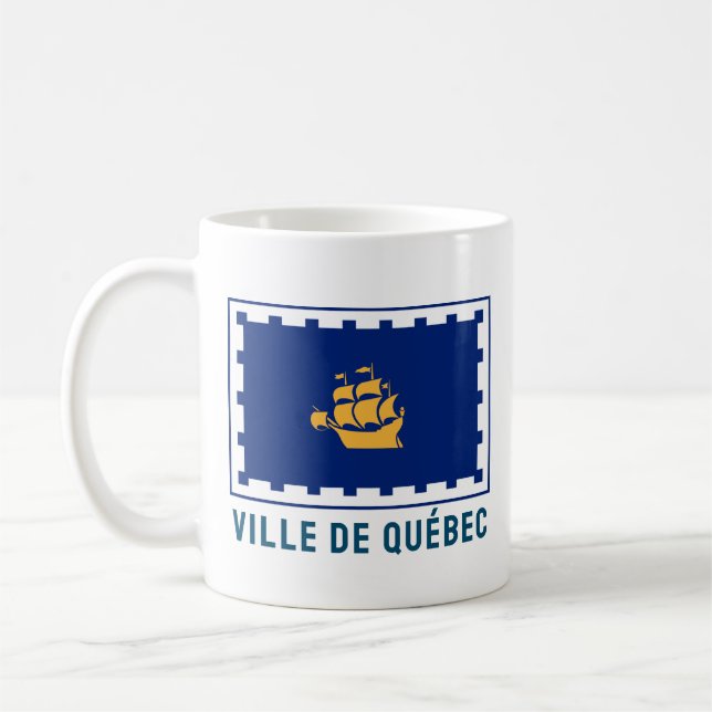 Caneca De Café Bandeira da Cidade do Quebec (Esquerda)
