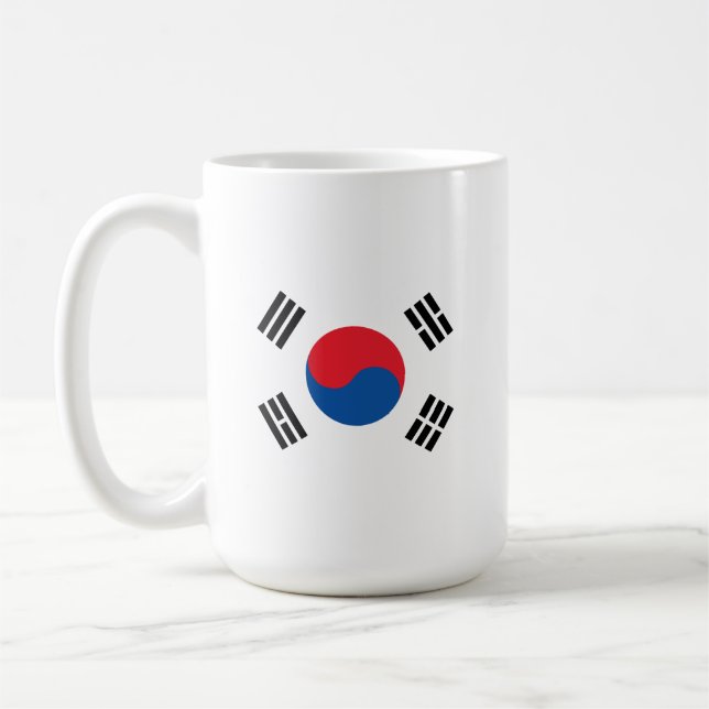 Caneca De Café Bandeira da Coreia do Sul Inteiro (Esquerda)