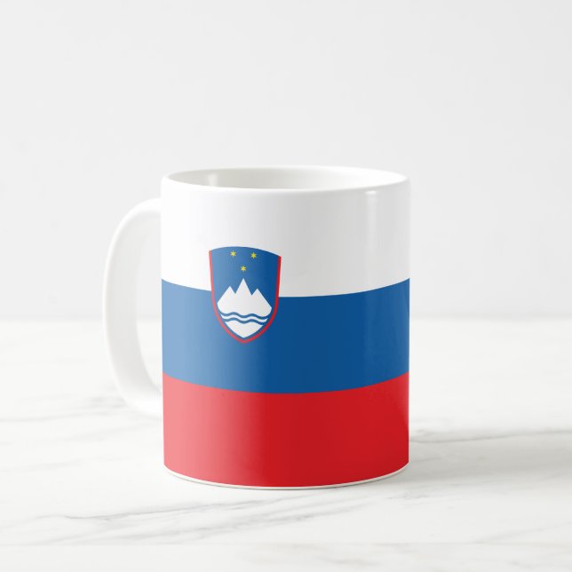 Caneca De Café Bandeira da Eslovênia (Frente Esquerda)