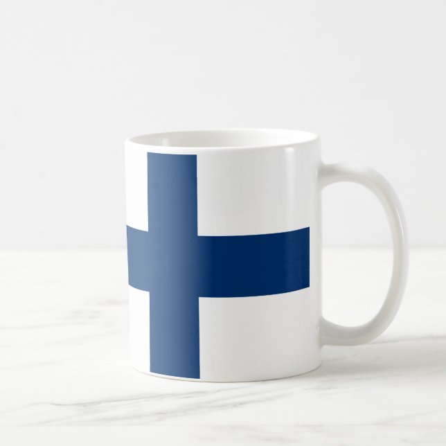 Caneca De Café Bandeira da Finlândia Mata Cerâmica (Direita)