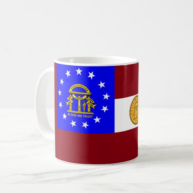Caneca De Café Bandeira da Geórgia (Frente Esquerda)