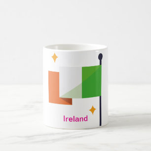 Caneca De Café Bandeira da Irlanda em Pole Mug