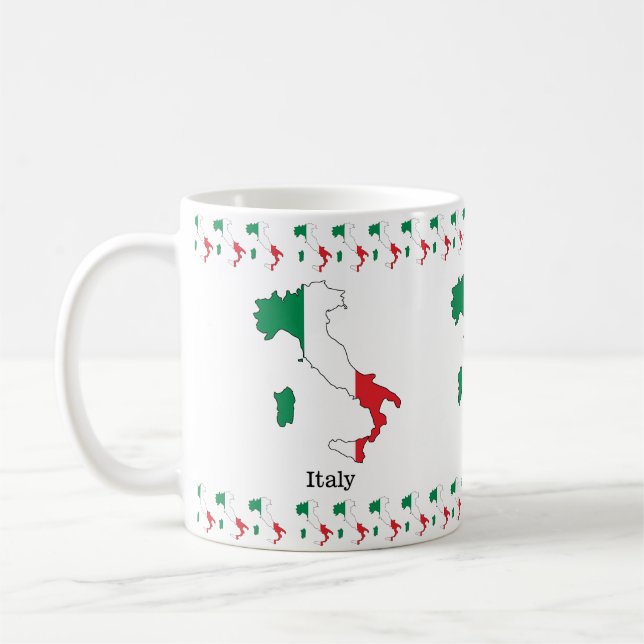 Caneca De Café Bandeira da Itália Dentro do Seu Mapa - Coleção de (Esquerda)