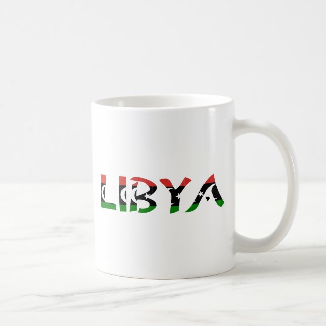 Caneca De Café Bandeira da LíbiaPalavra (Direita)