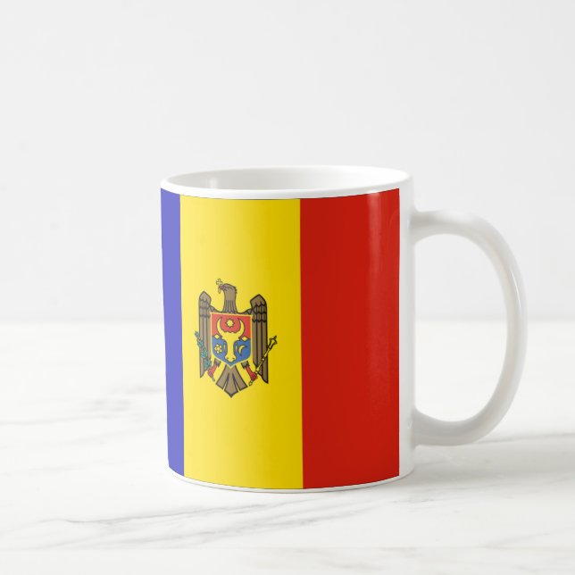 Caneca De Café Bandeira da Moldávia (Direita)