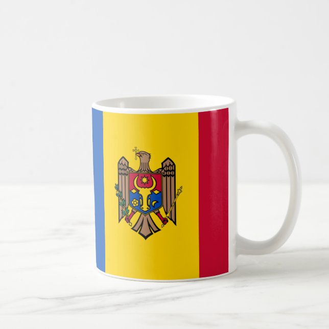 Caneca De Café Bandeira da Moldávia - Mug Cerâmico (Direita)