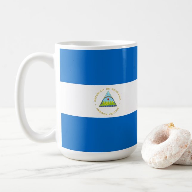 Caneca De Café Bandeira da Nicarágua (Com Donut)