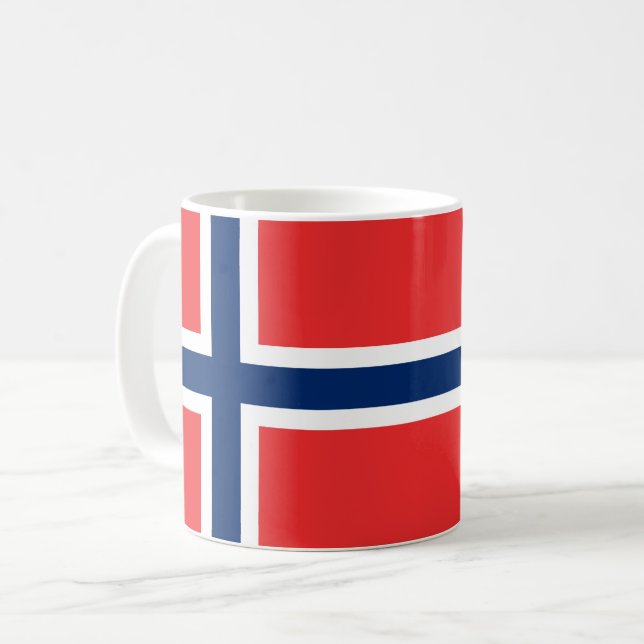 Caneca De Café Bandeira da Noruega (Frente Esquerda)