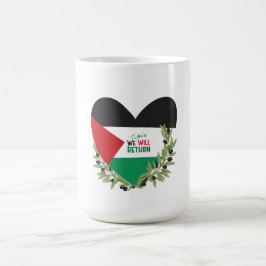 Caneca De Café Bandeira da Palestina e Ramos Olivais