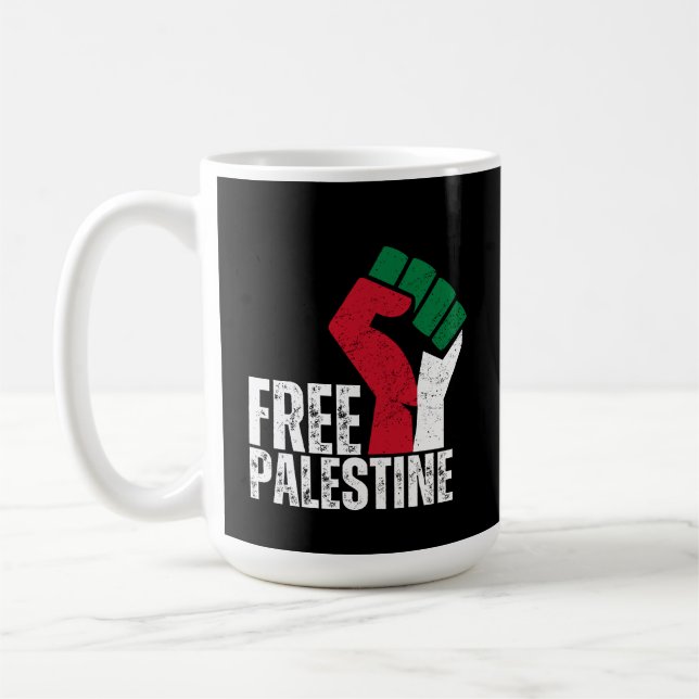 Caneca De Café Bandeira da Palestina Livre - Liberdade para a Pal (Esquerda)