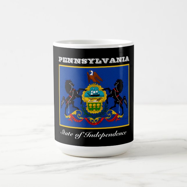 Caneca De Café bandeira da Pensilvânia e slogan (Centro)