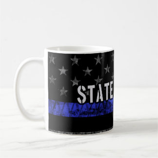 Caneca De Café Bandeira da Polícia de Polícia do Estado Distinto