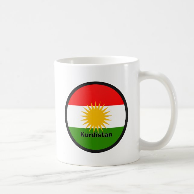 Caneca De Café Bandeira da qualidade de Roundel do Curdistão (Direita)