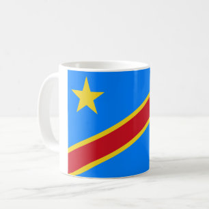 Caneca De Café Bandeira da RDC (República Democrática do Congo)