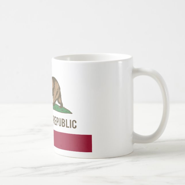 Caneca De Café Bandeira da república de Califórnia - cor (Direita)