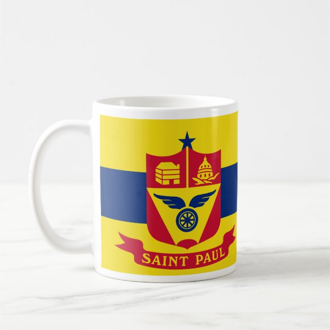 Caneca De Café Bandeira da Rua Paul, Minnesota Coffee Mug (Esquerda)