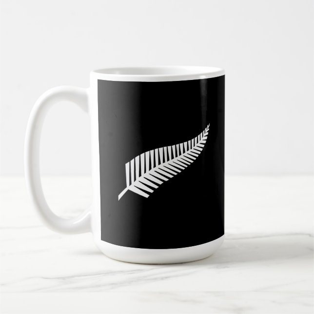 Caneca De Café bandeira da samambaia prateada (NZ) (Esquerda)
