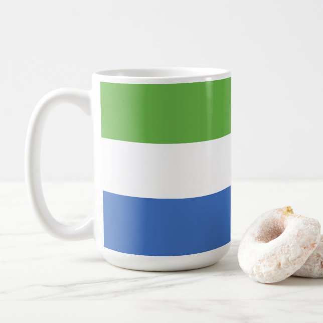 Caneca De Café bandeira da Serra Leoa (Com Donut)