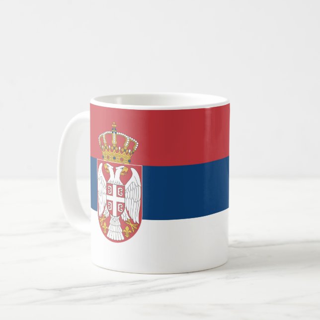 Caneca De Café Bandeira da Sérvia (Frente Esquerda)