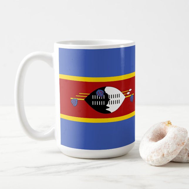 Caneca De Café Bandeira da Suazilândia (Com Donut)