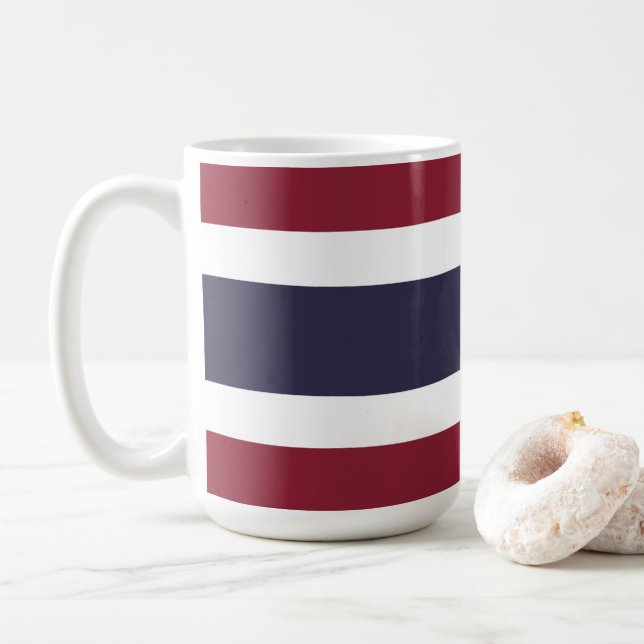 Caneca De Café Bandeira da Tailândia (Com Donut)
