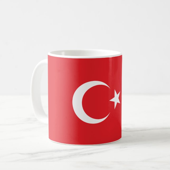 Caneca De Café Bandeira da Turquia (Frente Esquerda)