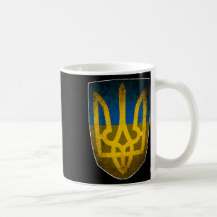 Caneca De Café Bandeira da Ucrânia e Tridente Ucraniano