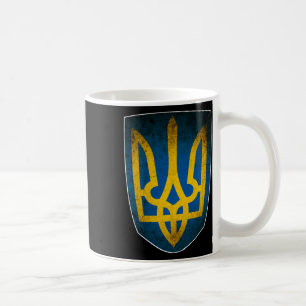 Caneca De Café Bandeira da Ucrânia e Tridente Ucraniano 1