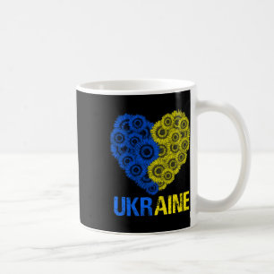 Caneca De Café Bandeira da Ucrânia Girassol Coração Vintage Amor