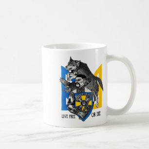 Caneca De Café Bandeira da Ucrânia Guerreiro Cossaco Viva Livre o