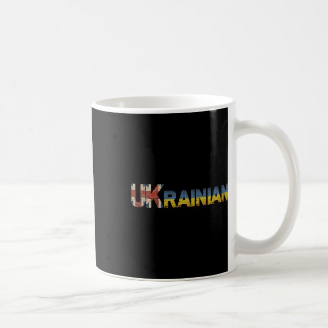 Caneca De Café Bandeira da Ucrânia Uk Ucrânia Inglaterra Inglês E (Direita)