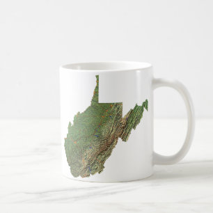 Caneca De Café Bandeira da Virgínia Ocidental + Mug de Mapa