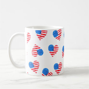 Caneca De Café Bandeira d'água da América em forma de coraçõe